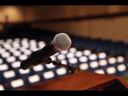 podium and microphone