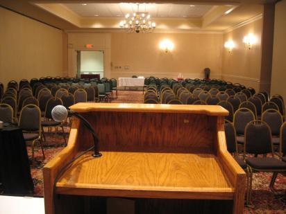 Podium at a conference
