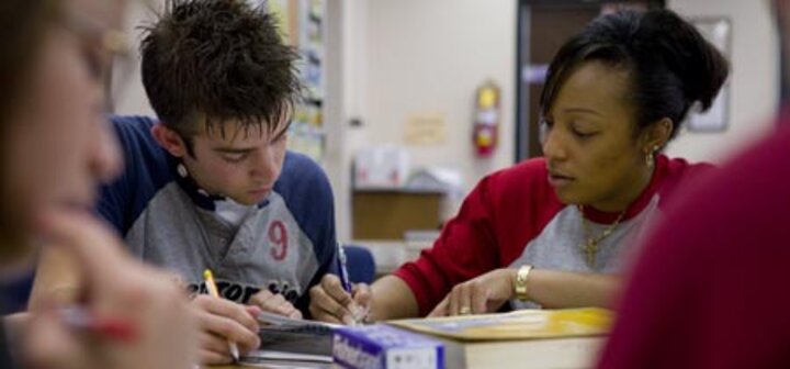 Students working together